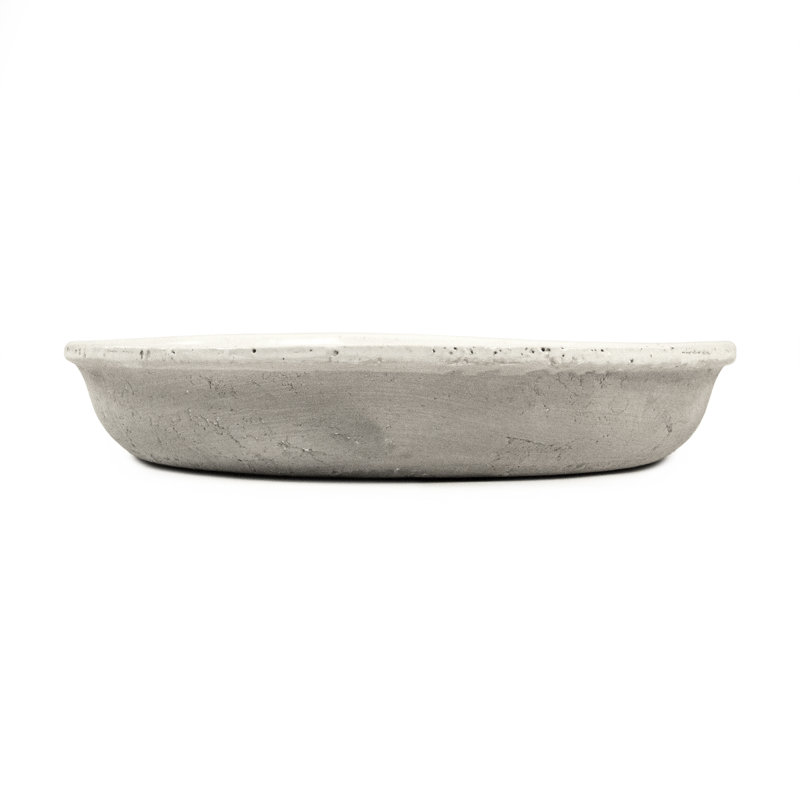 Assiette blanche Manistee patinée: petite, H 3 po x l 15 po x P 15 po