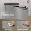 Poubelle double 2 x 8 gallons avec couvercle simple CAPHAUS, 2 compartiments, noir / argent-124436992-114342089