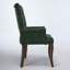 Élégante chaise d'appoint rembourrée en tissu de chenille avec pieds courbés en bois massif et conception capitonnée pour la salle à manger, la cuisine et plus encore-734245863