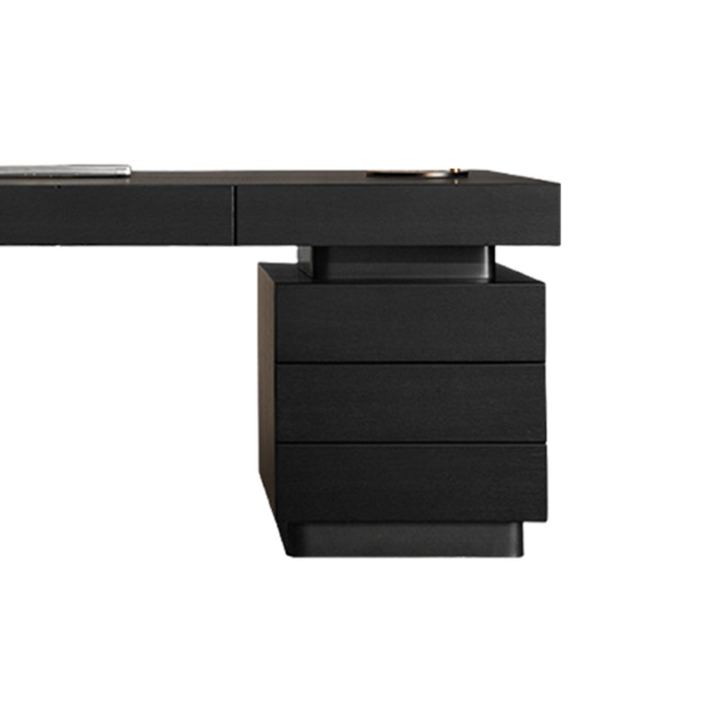 Bureau d'étude pour bureau à domicile avec tiroirs, H 29,53 po x l 86,61 po x P 27,56 po, Noir