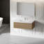 Meuble-lavabo mural 42 po avec lavabo flottant et surface en chêne blanc brillant entièrement assemblé