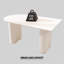 Table de salle à manger de 63 po en MDF moderne de style crème et table d'appoint irrégulière de 63 po, table de salle à manger pour 4 à 8 personnes, pieds de table ronds épais en bois d'ingénierie, plateau de table blanc crème épais et élégant