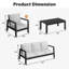 Ensemble de conversation d'extérieur en aluminium avec coussins 4 pièces-101826272