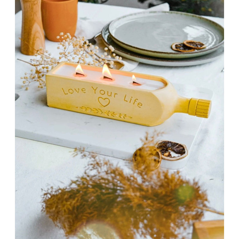 Bougie parfumée à la vanille, 100% cire de soja, 9,8 x 2,6 pouces, jaune | Écologique, brûlé durable, parfait pour la décoration intérieure et la détente | Sécuritaire pour les enfants, à l'écart de la chaleur et des flammes