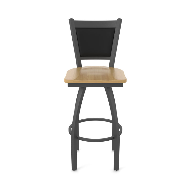 Tabouret pivotant Hadleigh, Chêne Naturel, Tabouret de bar (siège d’une hauteur de 30 po), Étain