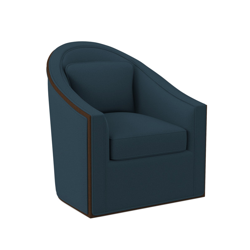 Fauteuil pivotant Academy, Noyer américain, Mélange de polyester Margaret Lagoon