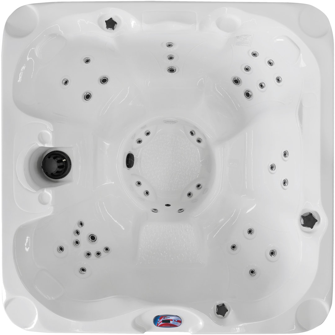 American Spas 7-Person 40-Jet Acrylic Square Hot Tub with Ozonator in Smoke American Spas Exterior
