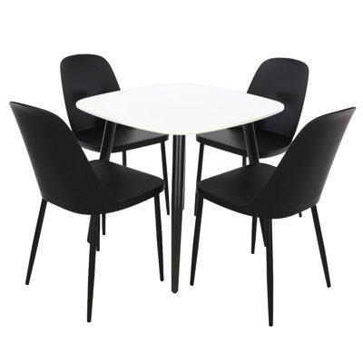 Sisquoc Casual 5-Piece Dining Set - Solid Square Table & 4 Plastic Duo Chairs