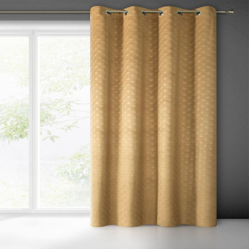 Julia Eyelet Blackout Curtain, Yellow