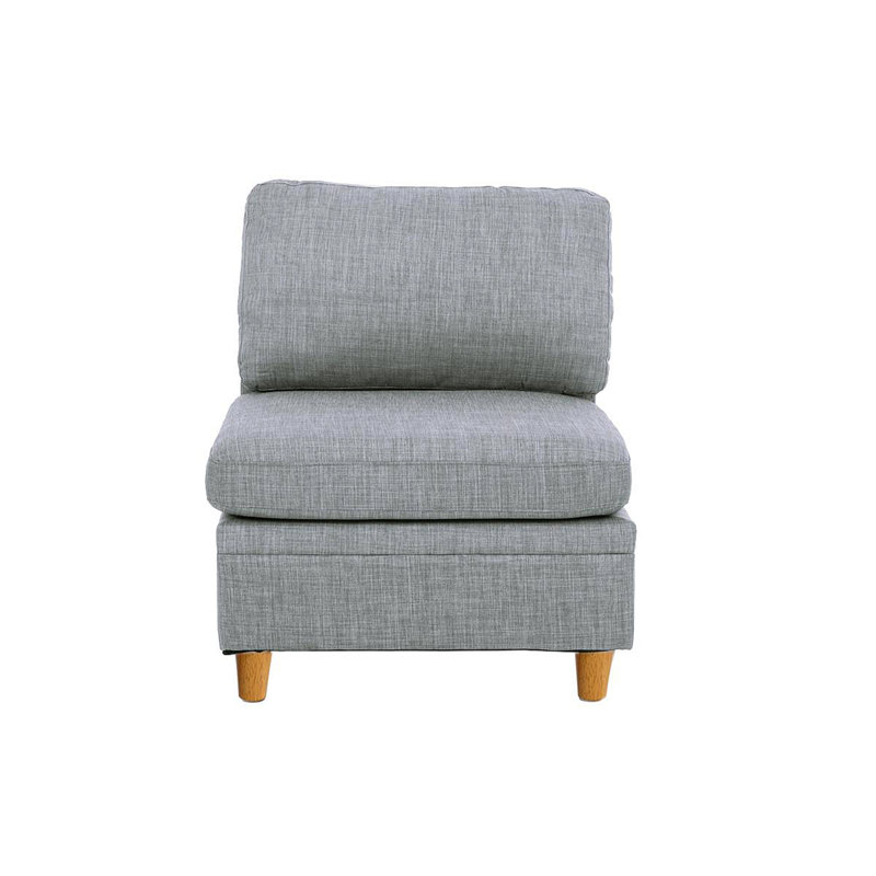 Fauteuil sans accoudoirs en tissu 1pc Living Room Furniture, Gris clair