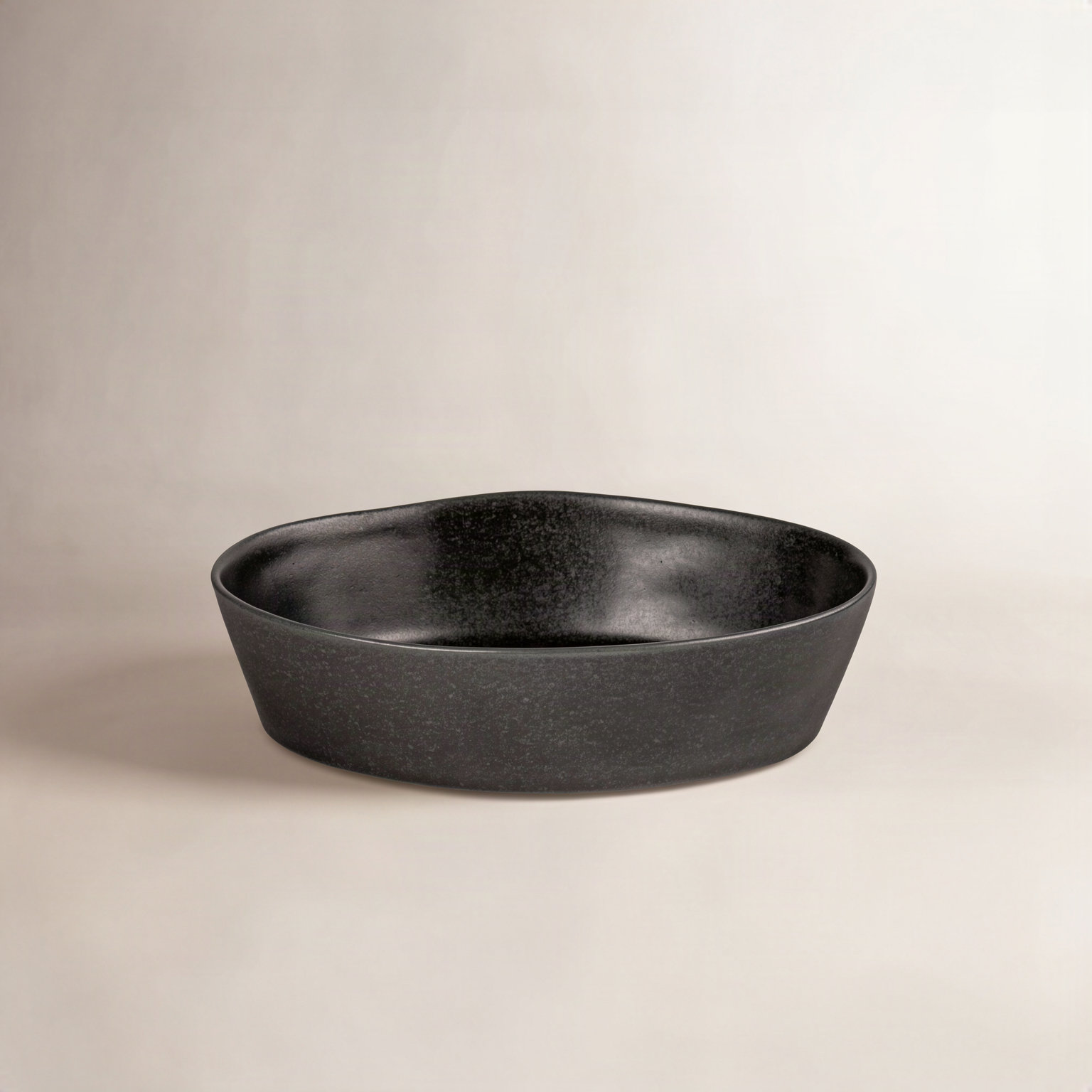 Livia Oval Stoneware Baker, Matte Black