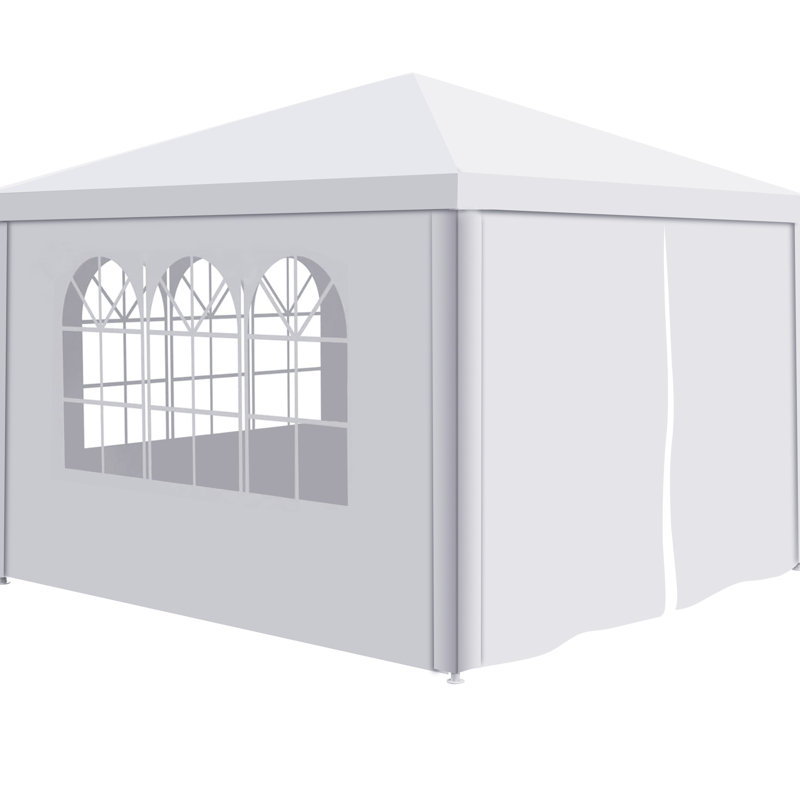 Outdoor Party Gazebo 10x10 Ft - With Hook & Loop Fastener Sidewalls For Easy Setup Canopy With Transparent Windows Good Ventilation View