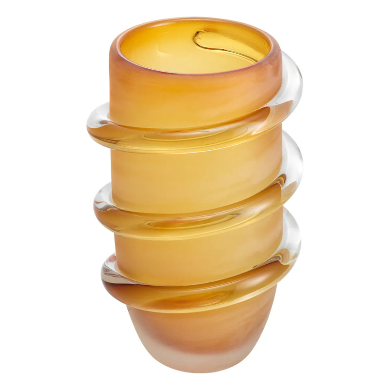 Vase Eliano Frosted Amber, Overall height- 9.84"