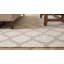 Tapis ivoire moderne à motif géométrique en laine à motif quadrilobe neutre tissé à plat-124205846