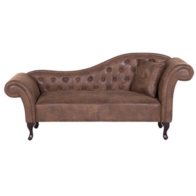 Canales Faux Leather Chaise Lounge
