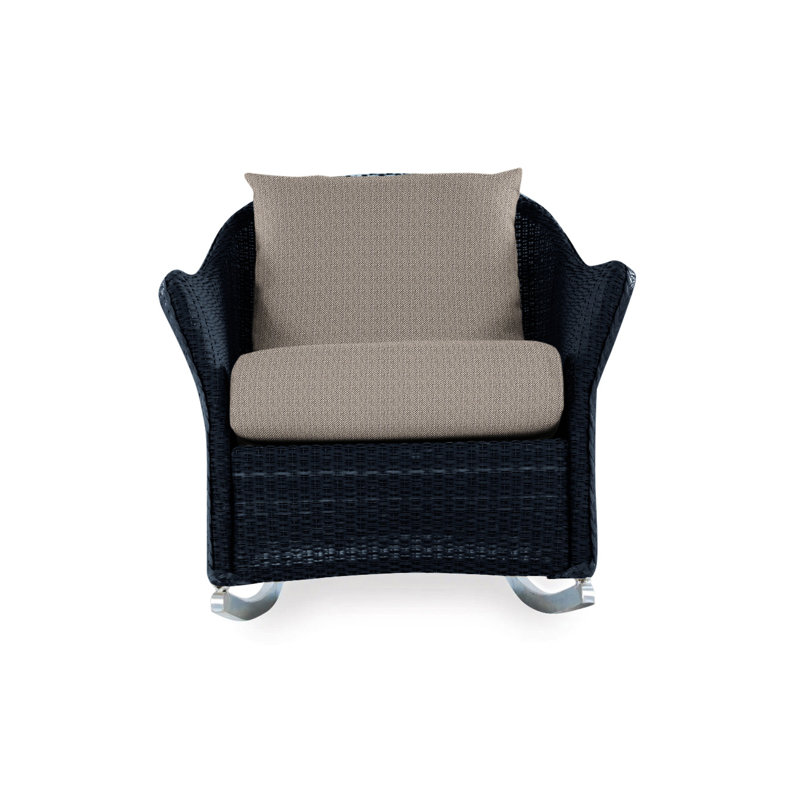 Weekend Retreat Outdoor Rocker Chair, Demo Oatmeal, Ebony