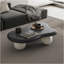 Table basse de 40 pouces en forme de nuage avec 3 pieds sphériques pour le salon, pieds noirs et pieds blancs-130622881-130622882-130622885