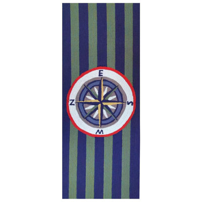 Rushsylvania Striped Polyester Kitchen Mat