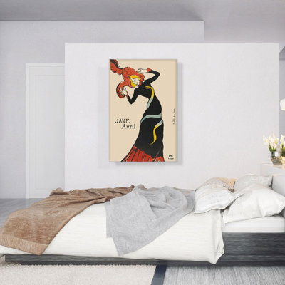 «Jane Avril 1899» par Henri De Toulouse-Lautrec - reproduction d'art sur toile tendue