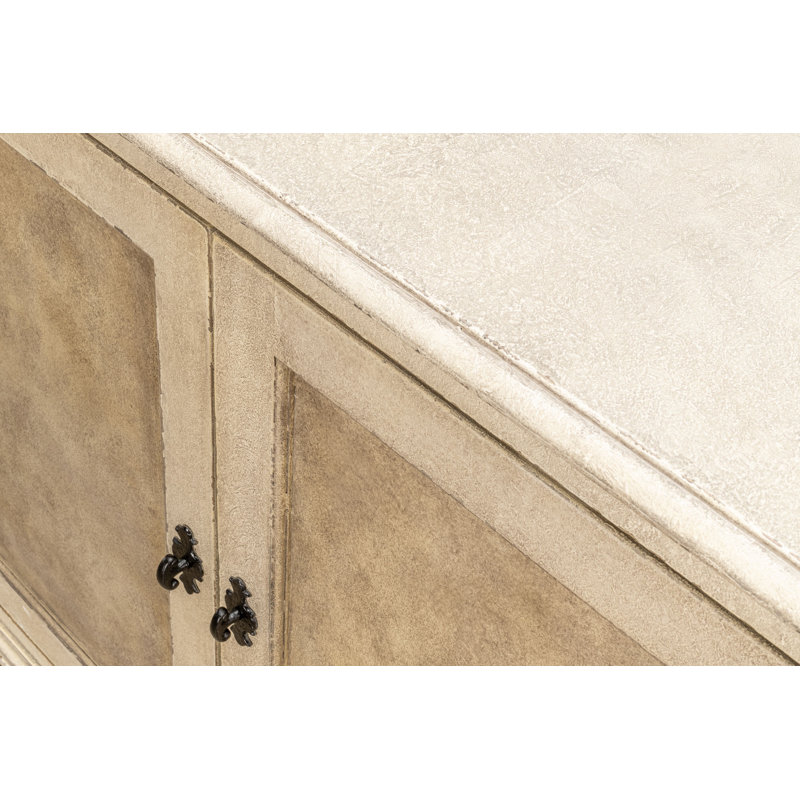 Foxmoor Rustic Beige Solid Pine Sideboard with Metal Accents
