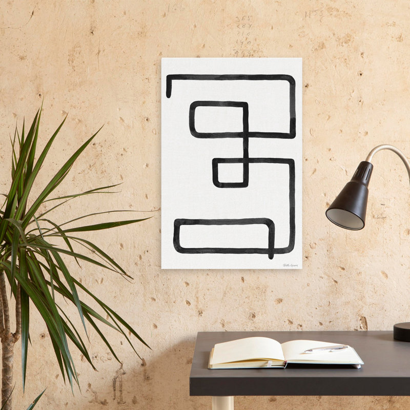 Moderne et minimaliste abstrait Squiggle III, H 24 po x l 16 po