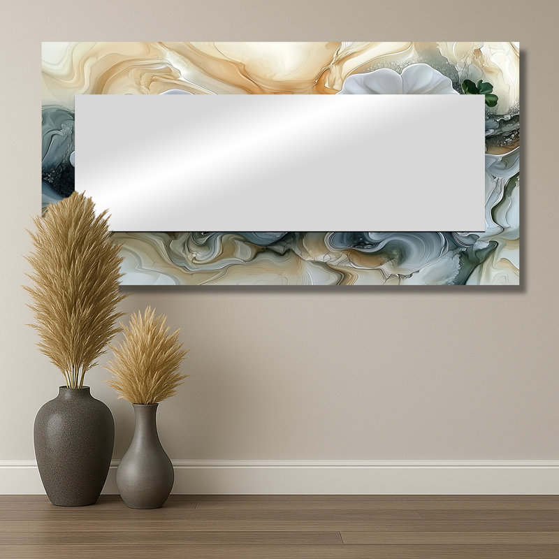 Spring Abstract Symphony Of Geraniums - Floral Mirror Wall Art - Printed On Metal, 28" x 55"