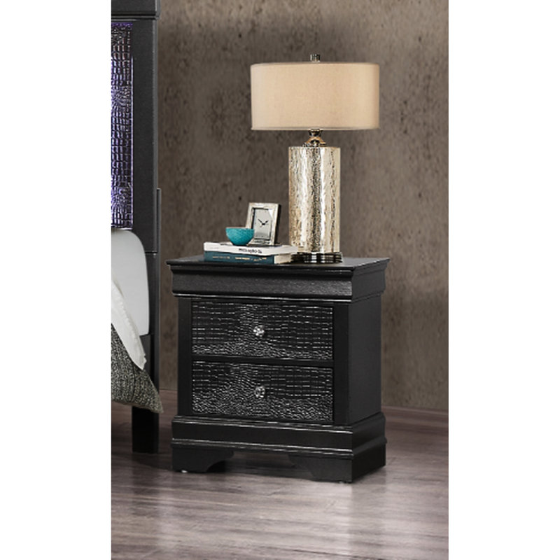 Table de chevet gris Shaker, Gris métallisé