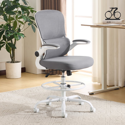 Breathable Mesh Tall Office Chair Drafting Chair With Adjustable Footrest Ring