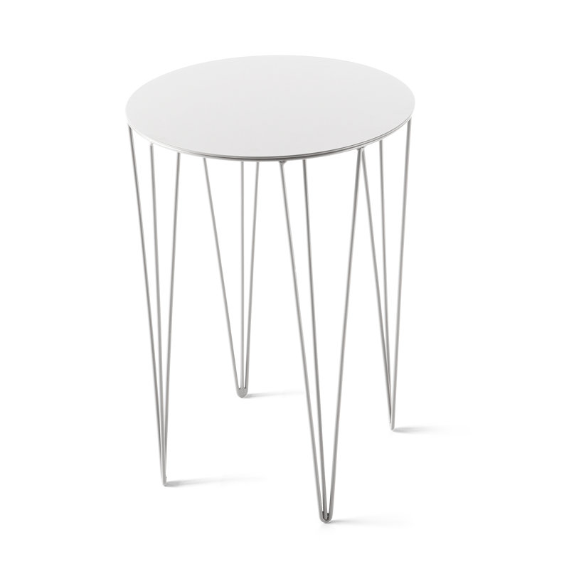 Tannum End Table, White, 35 cm D x 35 cm H