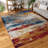 Abstract Red/Blue/Gold Colorful Indoor Area Rug-1079594968