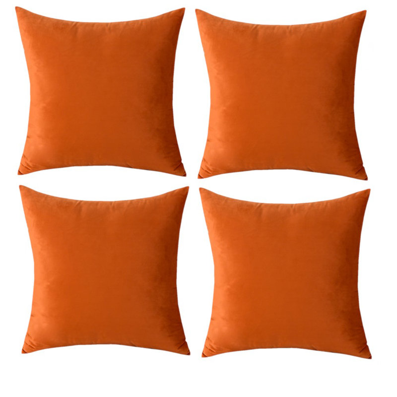 Housse de coussin Jakeryan, Orange, 18 po x 18 po, Polyester