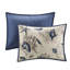 Literie Coastal pour lit simple - Collection de courtepointe en microfibre bleue avec coussins simple / simple TG