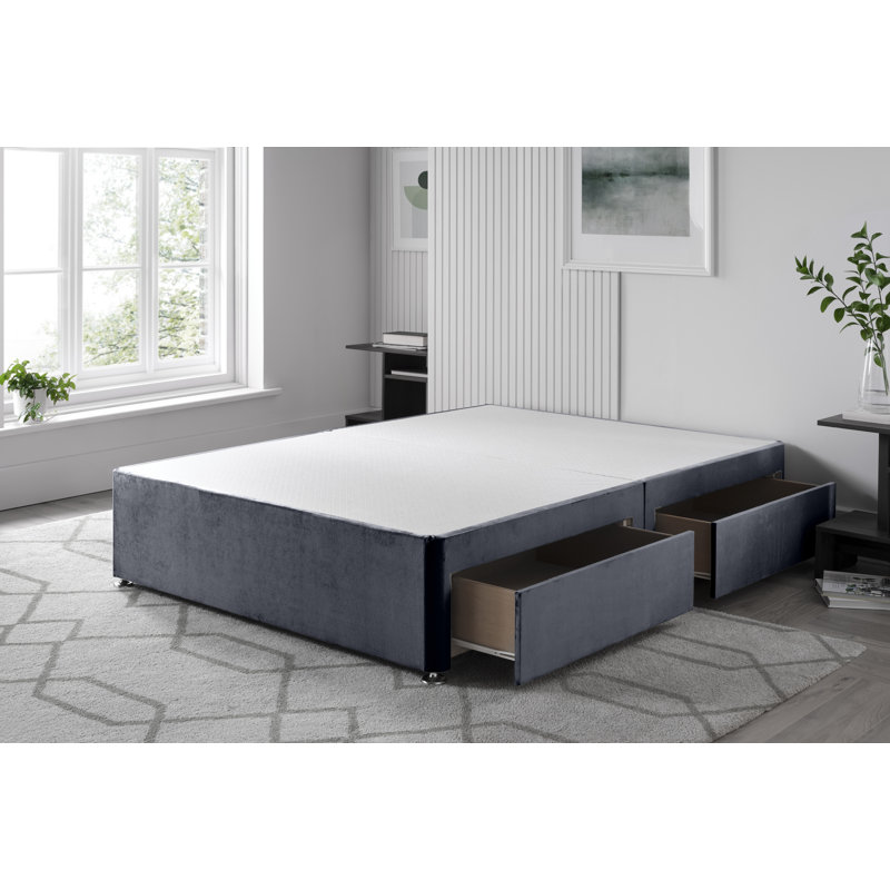 Plush Divan Bed Base, 4 Drawers, Double (4'6), Steel