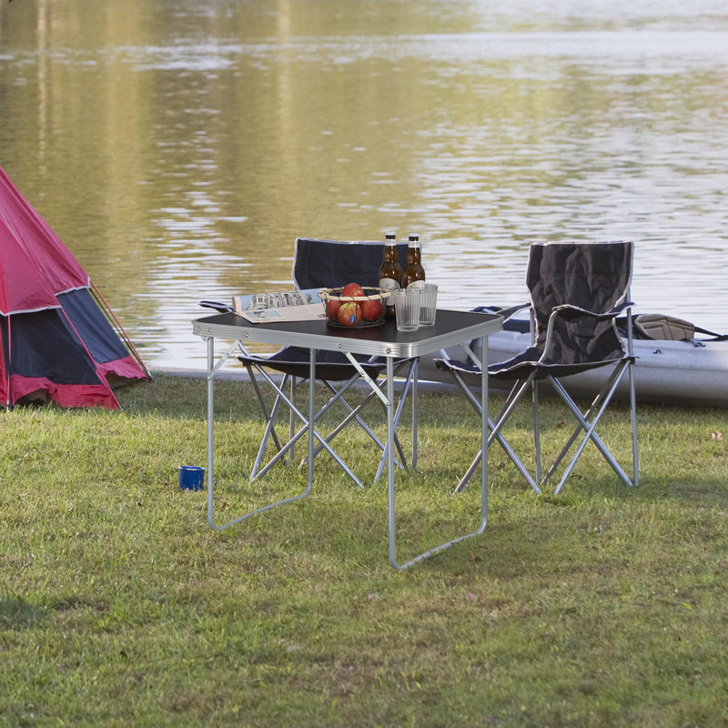 Wasilla Rectangular 70cm L Camping Table, Black