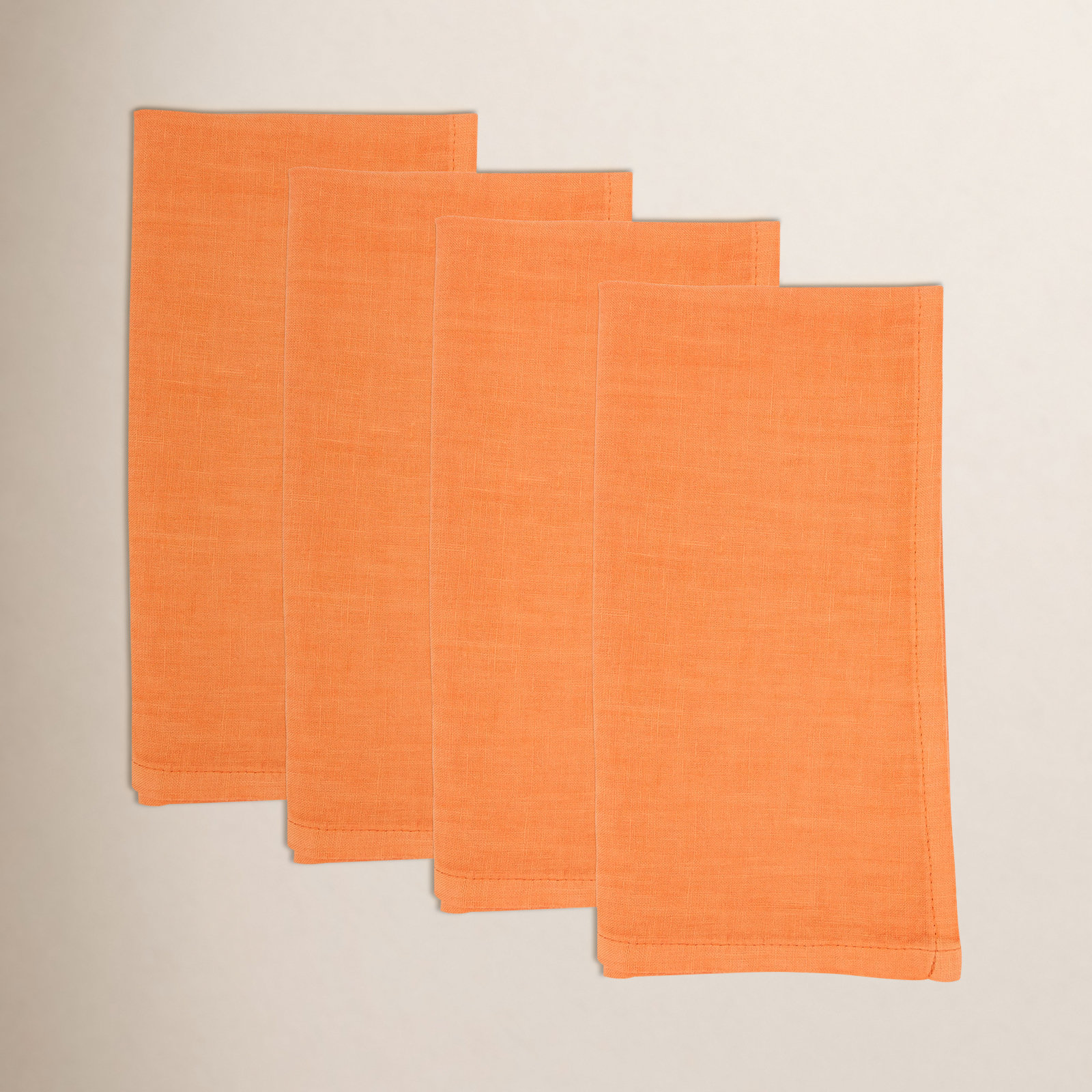Caliban Reversible Linen Napkin, Pumpkin