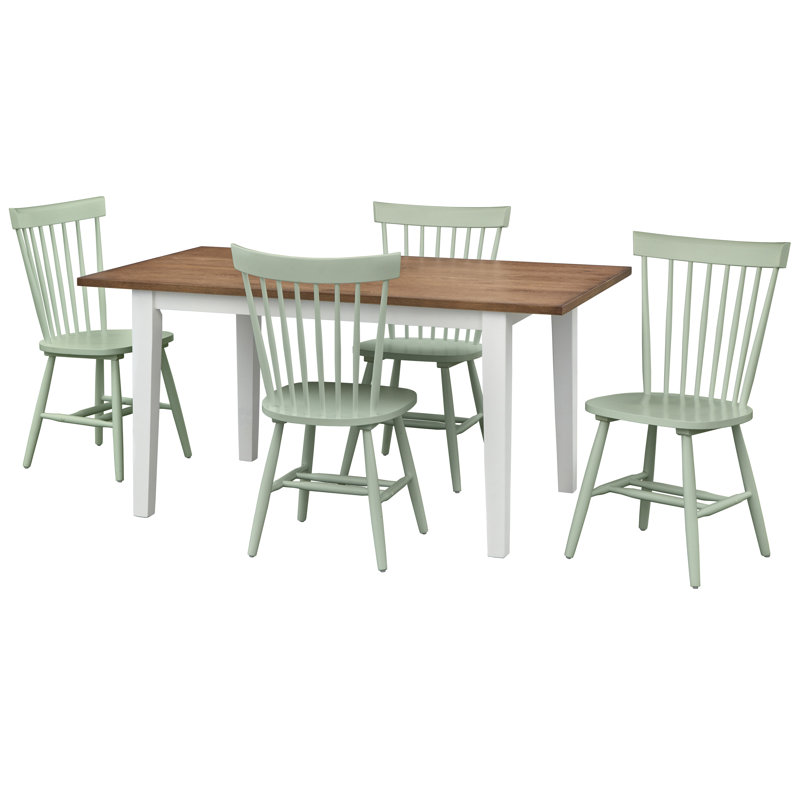 Dougall 4 - Person Four Leg Dining Set, Mint