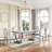 Modern Dining Room Set, Faux Marble Tabletop Kitchen Dining Table Set With Upholstered Chairs-1059450284-1054748044-1054745194