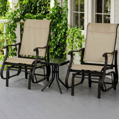 Chairs Set, Outdoor Gliding Chairs Set Durable Compact For Patio, Bistro Tea Time, For Families