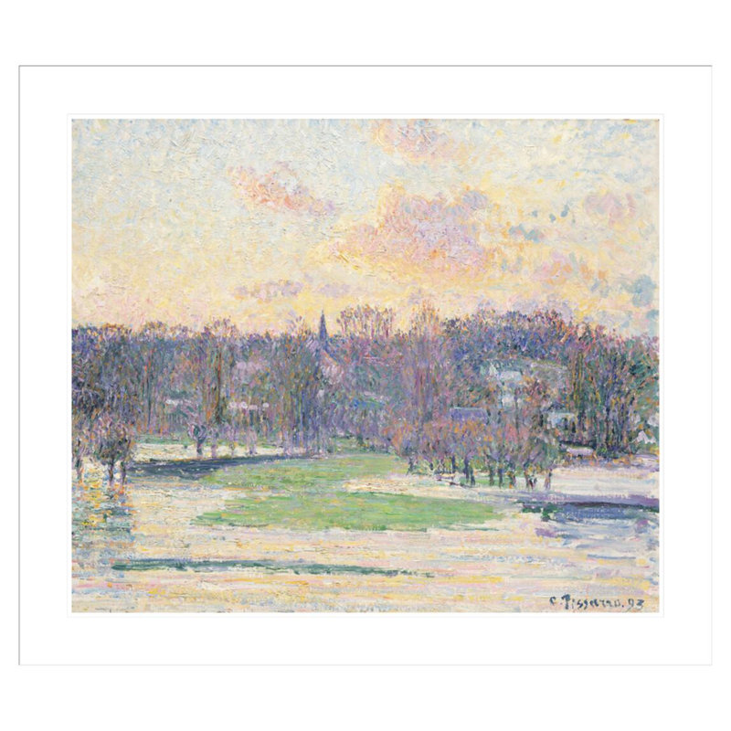 «Flood at Sunset» par Camille Pissarro, impression giclée sur cadre, H 33,5 po x l 38,43 po