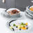 18-Piece Ivory White Geometric Pattern Dinnerware Set for 6, Includes Dinner Plates, Dessert Plates & Soup Bowls-116490945