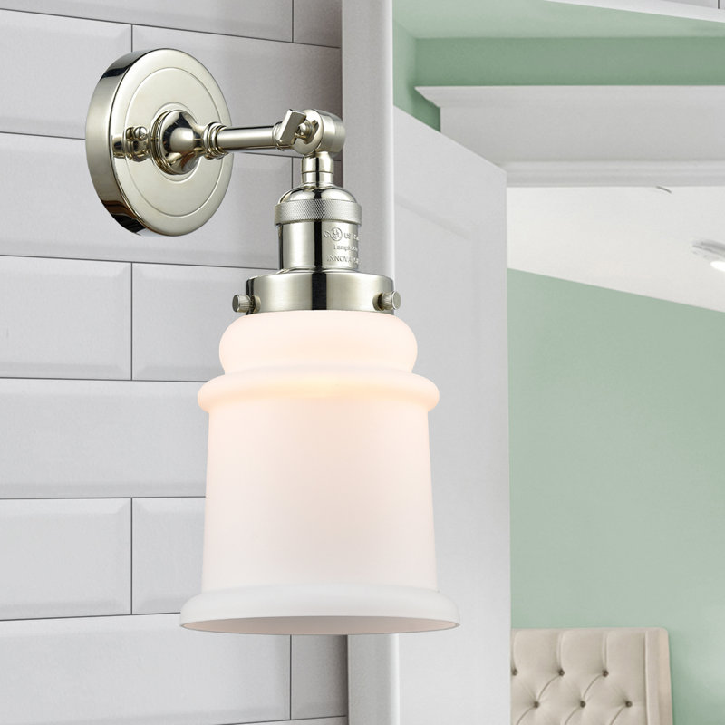 Applique murale de salle de bain à intensité variable 1 lumière Galaviz, Ampoule DEL 6 watts Vinage, Nickel poli