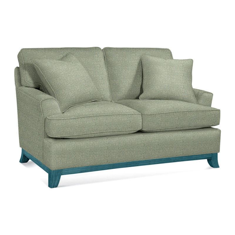 Oaks Way Loveseat, Green Performance Fabric; 0851-54, Java Finish