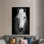 Élégante œuvre d'art sur toile imprimée: décoration murale en verre cheval pour les amoureux des animaux, 1P BlackFramedCanves