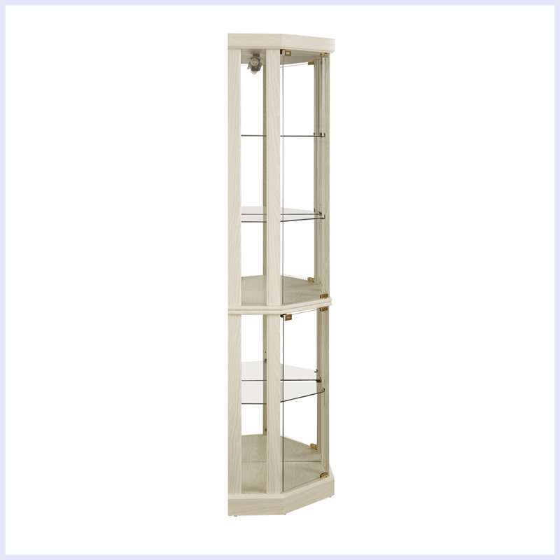 Vitrine vitrée moderne avec rangement, Blanc antique