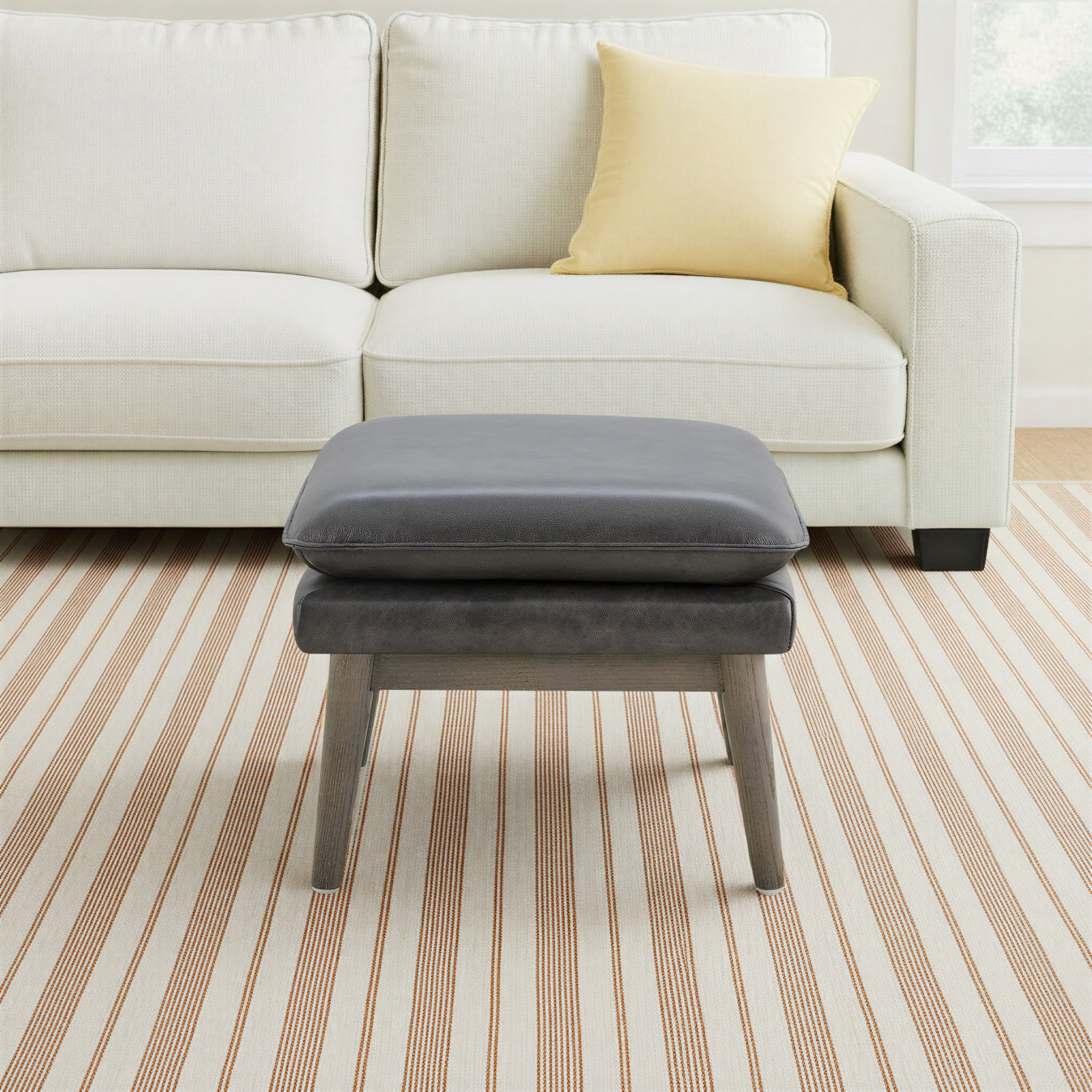 Abbyton Genuine Leather Ottoman