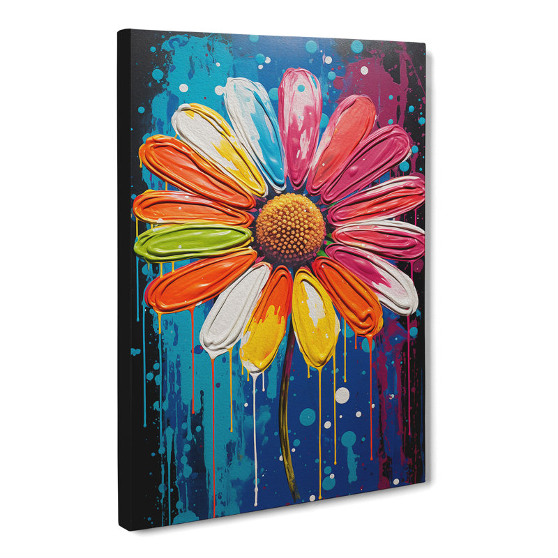 Daisy Pop No.2 - Print on Canvas, 50cm H x 35cm W x 3cm D