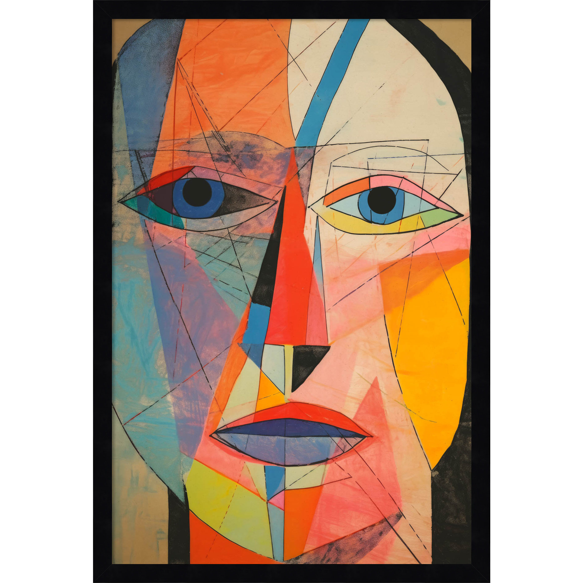 The Face by Treechild, Black, 25" H x 17" W