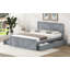 Lit plateforme en bois avec quatre tiroirs de rangement et pieds de soutien-795719952-795719953