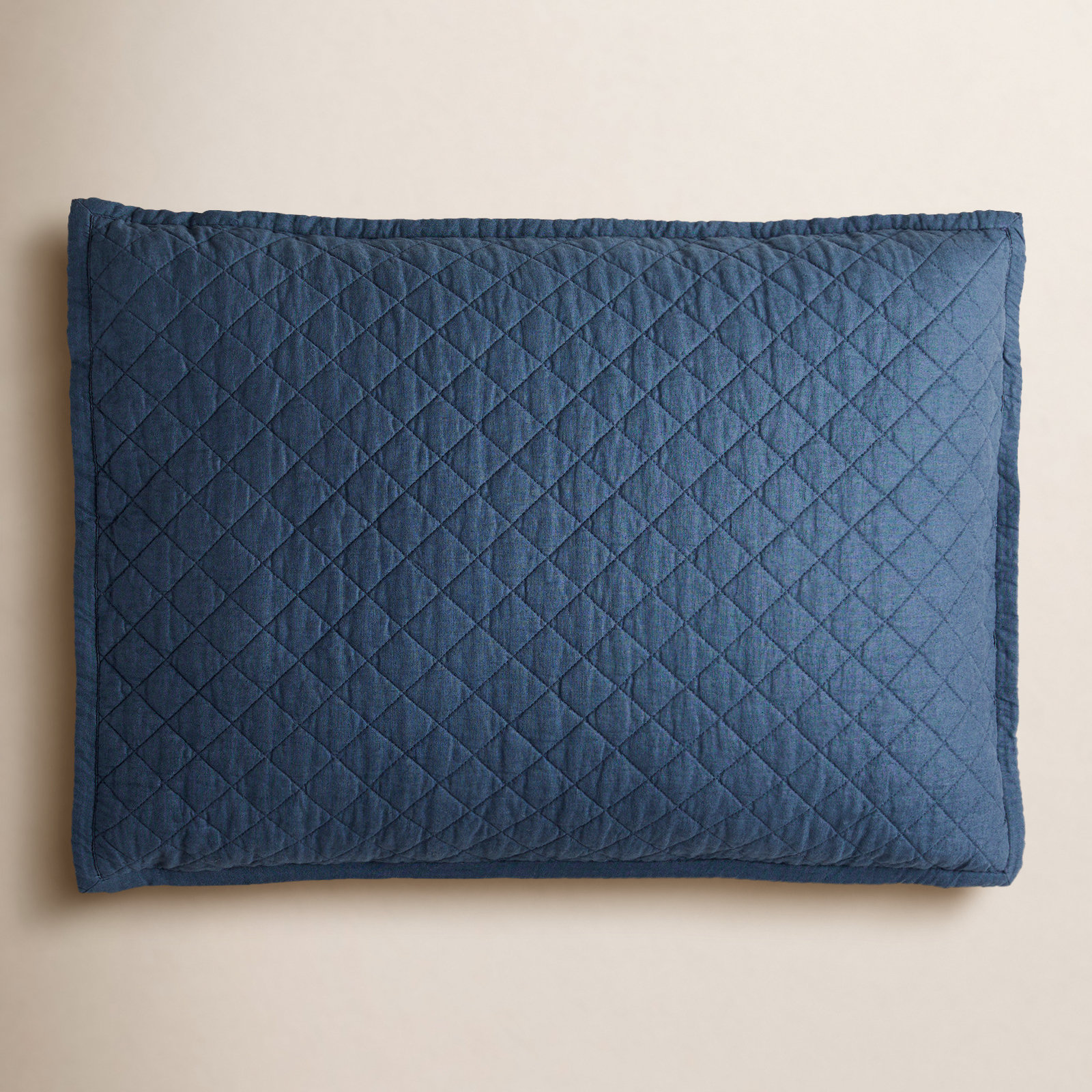 Jeffen Linen Pillow Sham, King, Midnight Navy