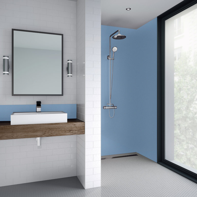 23.6" x 96" Tin Backsplash in Blue